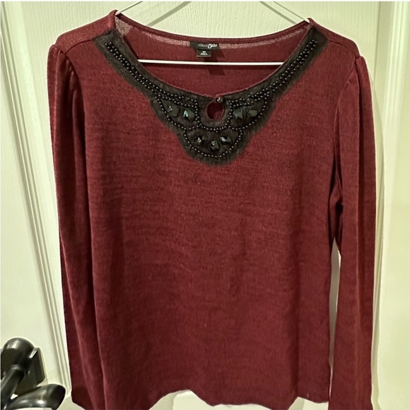 East 5th Embellished Merlot Long Sleeve
Knit Top - Picture 4 of 11